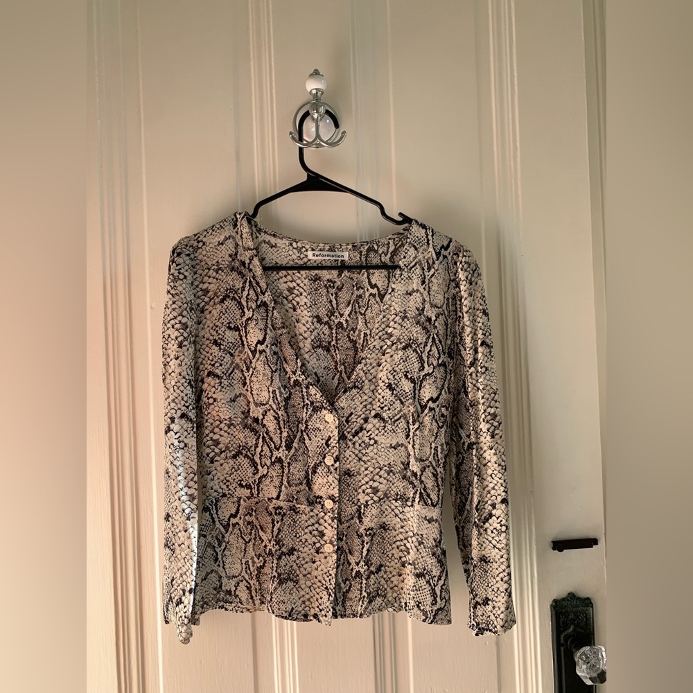 Reformation snake print top
